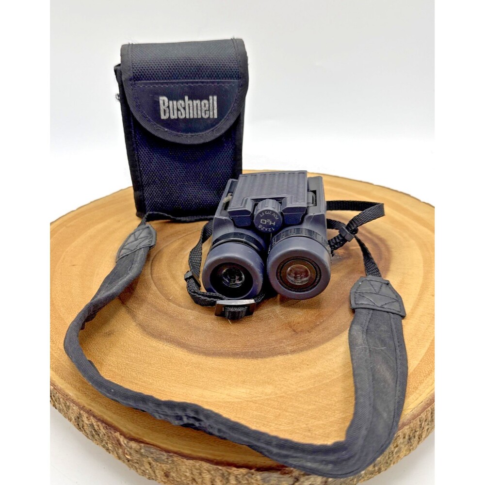 Bushnell H2O 12x25 Roof Prism BAK-4 Waterproof Binoculars W/ Strap & Case